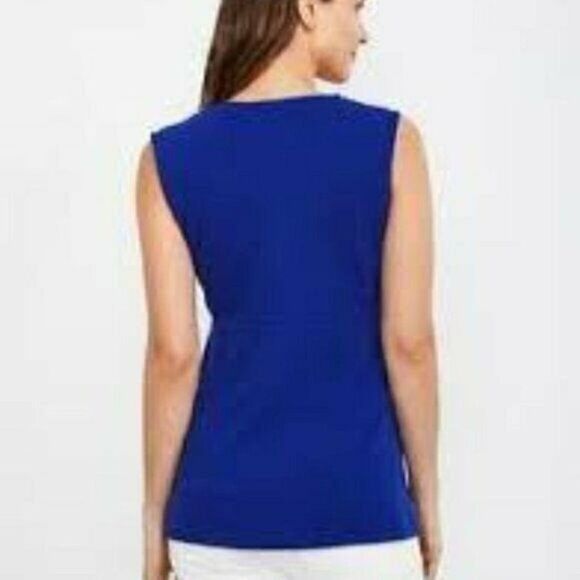 A Pea In The Pod Blue Nursing Tank Top Zippered Textured Small NWT - Picture 2 of 8